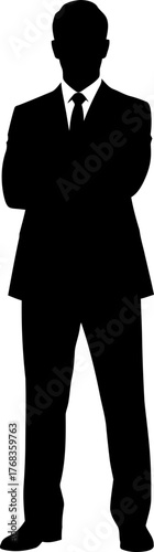 decisive corporate presence silhouette, poised for influence and strategic action