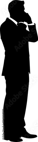 executive on call connecting global business, making decisions, driving progress