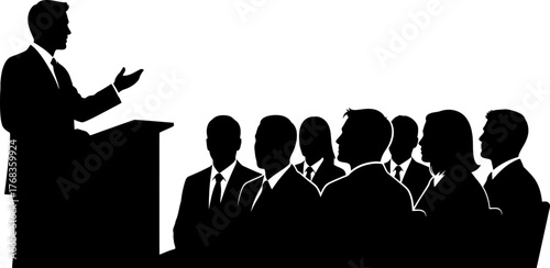 professional speaker captivates audience, conveying vision, shaping shared perspectives