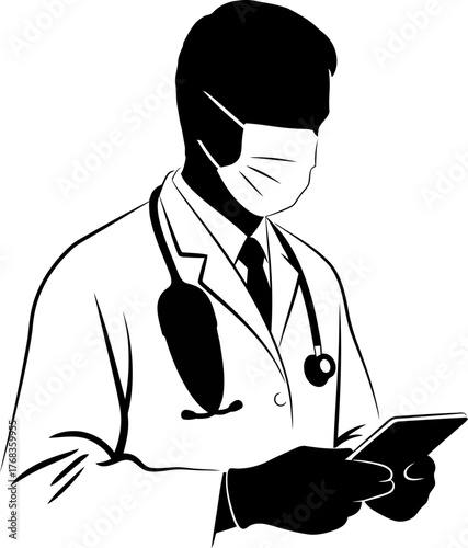 frontline healer essential medical worker engages digital health records actively