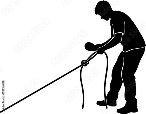 focused hands craft the vital knot, securing journeys foundation and progress