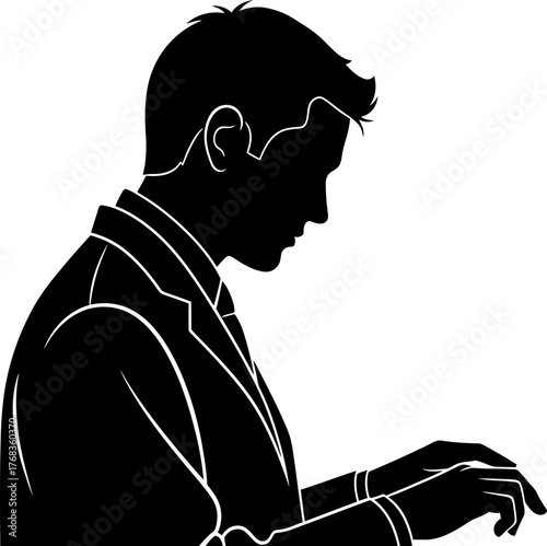 concentrated vision mans hands sculpt future realities on digital canvas