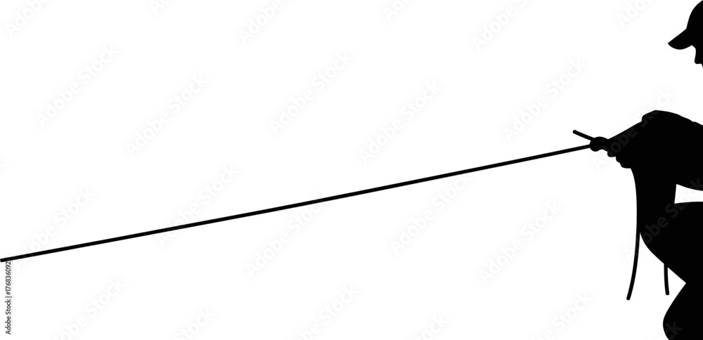 Fototapeta premium focused person works the rope, symbolizing control, connection, and progress