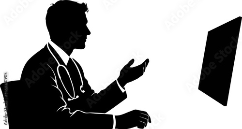 future of medicine doctor advises virtually, sharing knowledge through interactive display