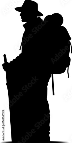 venture forth silhouette of a resolute voyager, poised for discovery