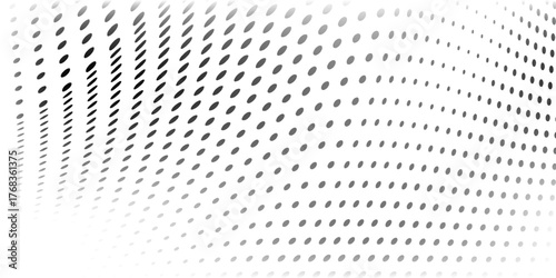 Abstract nice halftone background with wavy surface made of gray dots on white simple. element old art good nice
