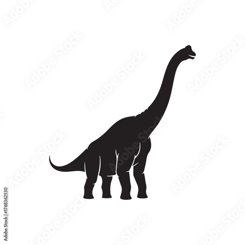 Brachiosaurus silhouette vector flat illustration design