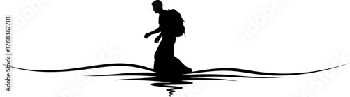 solitary explorer strides forward, charting new horizons with determined spirit