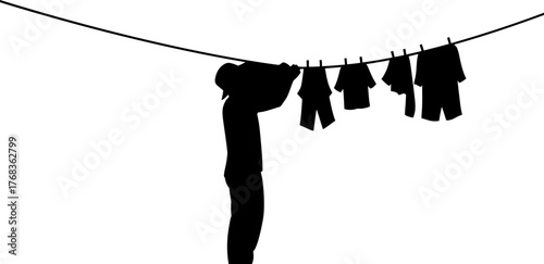 quiet dedication a lone figure performs the timeless ritual of laundry