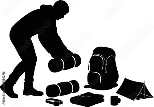 outdoor readiness organizing gear for a serene solo adventure under stars