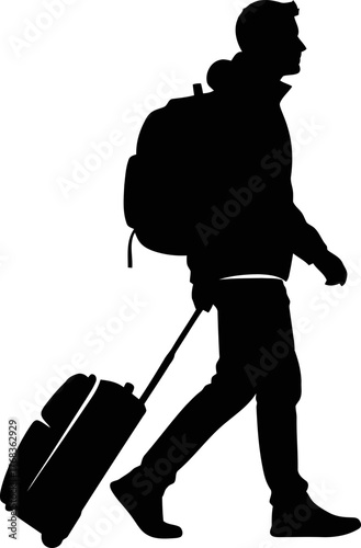 modern nomad strides, propelled by wanderlust on an exciting expedition