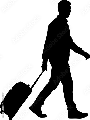 mans silhouette begins a purposeful passage, carrying lifes next chapter