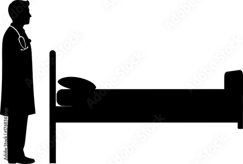 medical professionals silent vigil healthcare expert stands beside empty bed