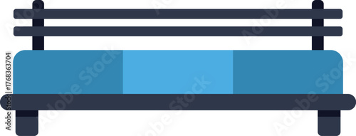 Boxing ring isolated on white background, symbolizing combat sports, competition, and athleticism