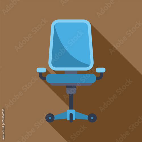 Comfortable blue office chair with wheels and armrests, representing workplace and productivity