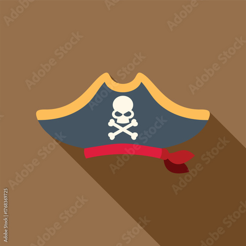 Classic pirate hat featuring skull and crossbones, symbolizing swashbuckling adventures on high seas