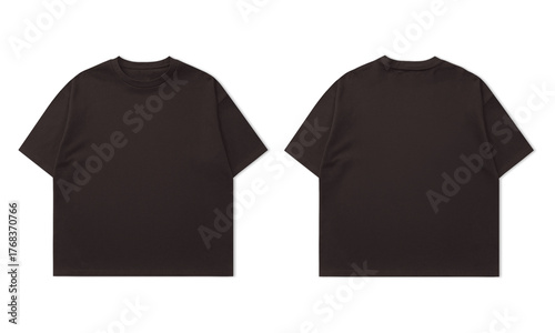 Stylish brown oversized t-shirt front and back mock up for your brand design needs in a modern, minimalist style