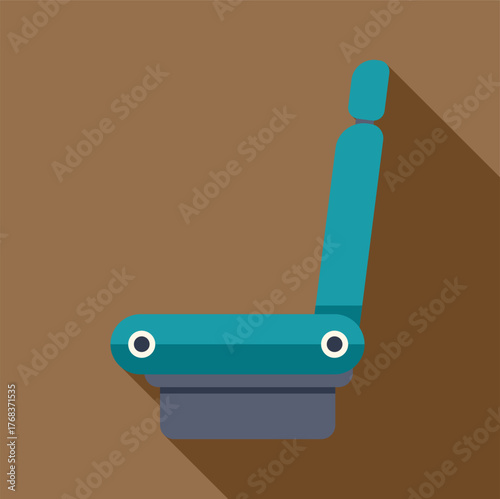 Empty passenger seat with headrest and adjustable backrest, offering comfort and support during travel