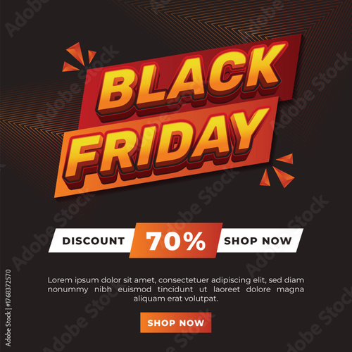 Black Friday Sale Advertisement with 70 Discount Offer