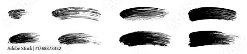 brush strokes isolated on white. sketchy horizontal strokes