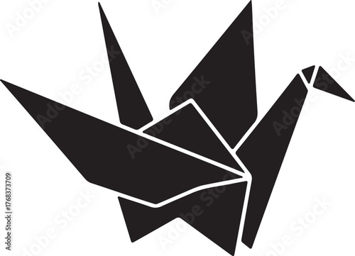 Whimsical paper bird illustration with colorful accents