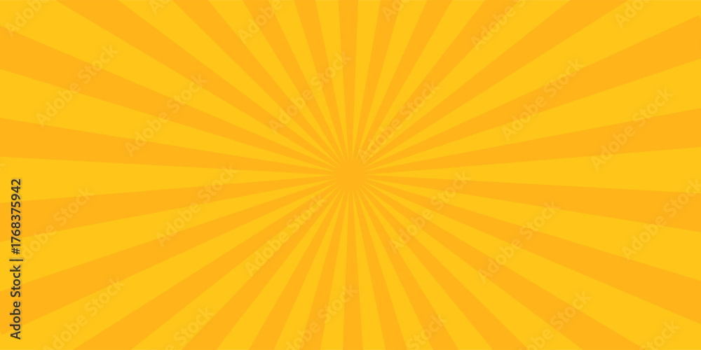 Naklejka premium Orange sun ray light pattern background. Sunburst Abstract texture. Vector Illustration.