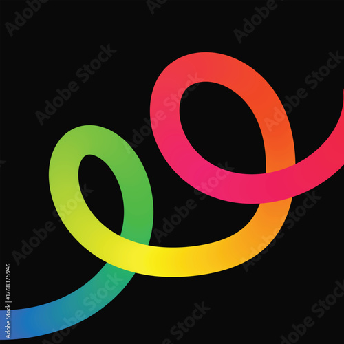 Rainbow Flow of Love – Abstract Color Stream with Heart-Inspired Motion on Black