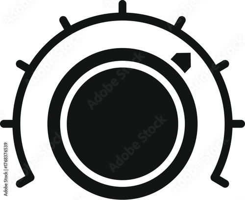 Control knob being adjusted, symbolizing precise level setting