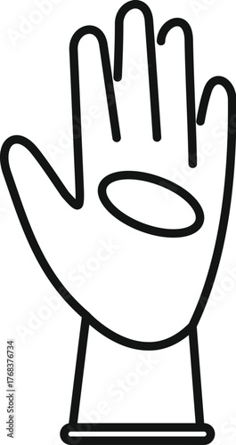 Cleaning glove protecting hand icon representing hygiene, safety, and cleanliness in various settings