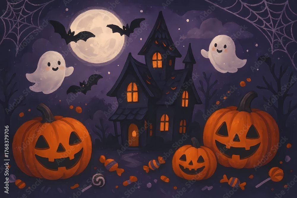 Fototapeta premium Halloween background illustration