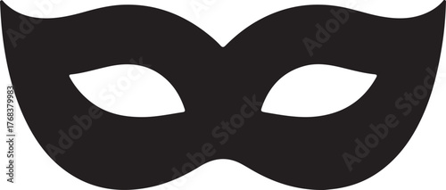 Simple silhouette mardi gras mask icon