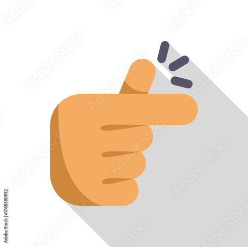 Cartoon hand snapping fingers, producing a click or flick sound, ideal for illustrating sound effects or giving rhythm
