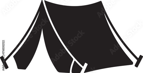 Minimalist tent camping silhouette icon