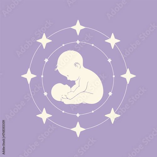 Purple ribbon and baby silhouette vector design pack for World Prematurity Day, preterm birth awareness, healthcare and charity campaign art