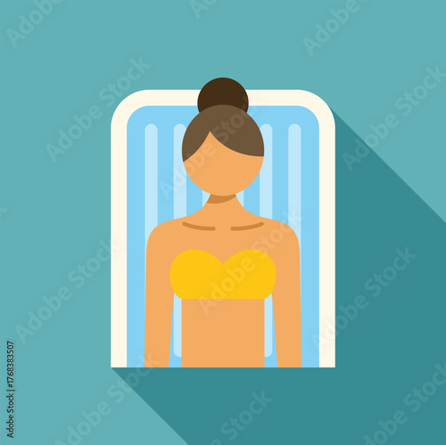 Woman taking a shower in a modern cabin, enjoying a spa treatment for wellness and relaxation