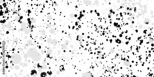  pattern of black ink splatters watercolor splash creating a swirling, dynamic effect, abstract black and gray ink blots on white background, splatter splash paint transparent overlay background.