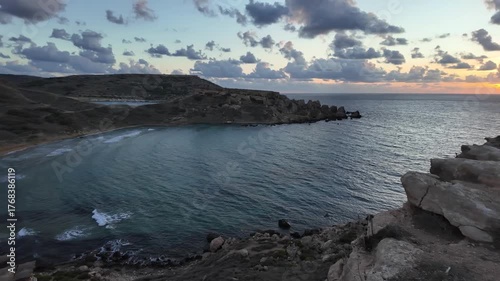 sunset at Għajn Tuffieħa, Riviera Bay, Malta, 