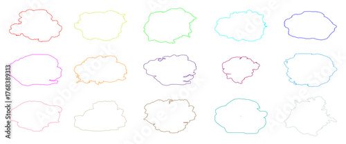 Set of abstract watercolor water splash on a white background. watercolor circles brash multicolored.  solid brush stroke, splash vector