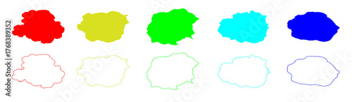 Set of abstract watercolor water splash on a white background. watercolor circles brash multicolored.  solid brushstroke, splash vector
