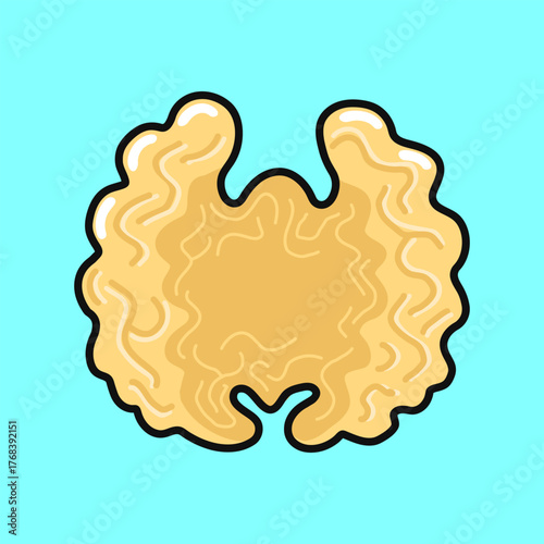 Walnut brain food concept cartoon illustration