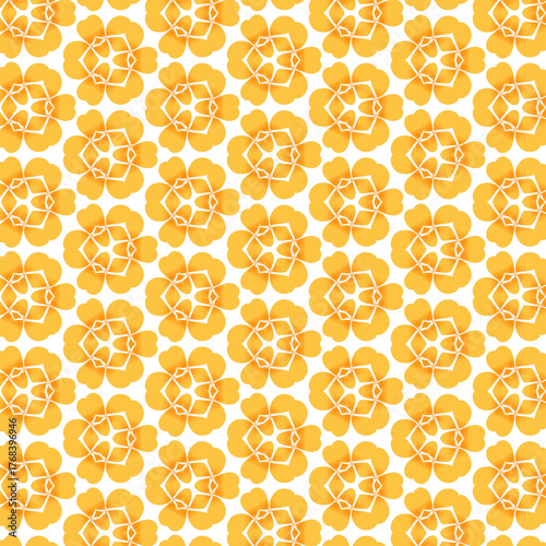 repeating pattern of yellow flower tile