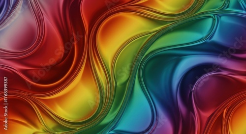 Wallpaper Mural Smoothly flowing abstract pattern of vibrant rainbow colors blending seamlessly to create a dynamic and colorful visual effect. Torontodigital.ca