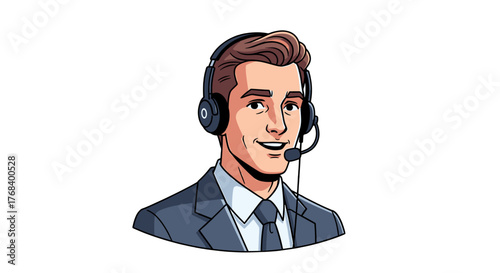 A friendly customer service agent, with a positive attitude, ready to assist customers with support or guidance.