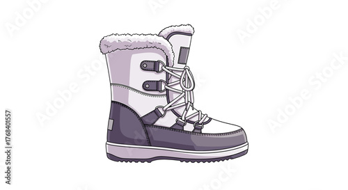 Stay cozy and chic with this stylish winter boot, perfect for snowy adventures with faux fur trim and secure lace up closure.