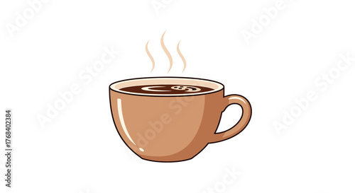 A steaming cup of coffee provides warmth and comfort, creating a moment to pause and enjoy the simple pleasures.