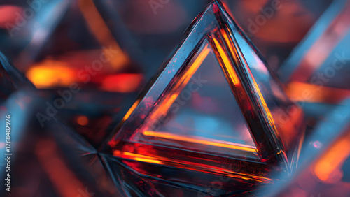 Fototapeta Naklejka Na Ścianę i Meble -  macro of realistic 3d triangle futuristic appearance of an abstract background	