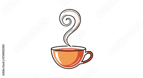 Steaming cup of coffee on a transparent background, perfect for a pick-me-up, offering a warm beverage for relaxation. 