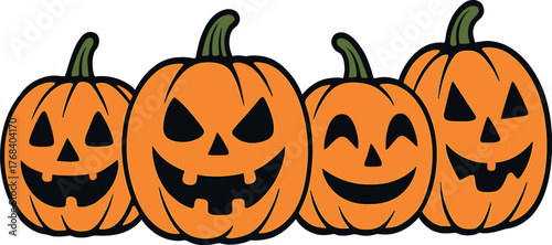Halloween pumpkins, the primary emblem of the joyous Halloween celebration, appear on a horizontal banner