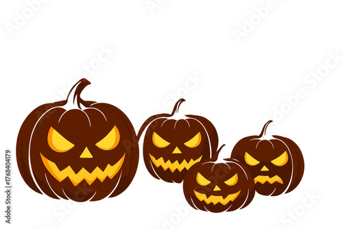 Dark background featuring spooky Halloween pumpkins, with space reserved for text