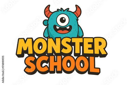 Editable Vector Text Effect Template for Cartoon Monster School